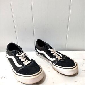 Vans Old Skool Black & White‎ Leather Sneakers Boys Size 3 Youth